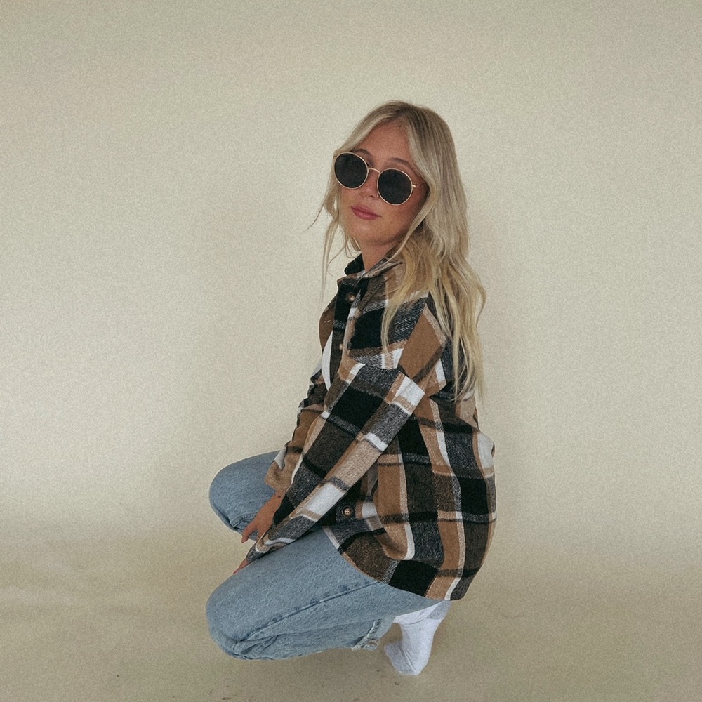 Plaid Button-Up Shirt